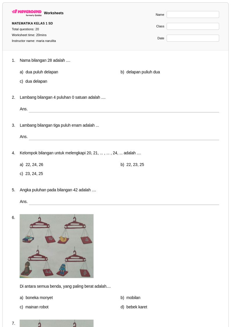50 lembar kerja Nilai Tempat Puluhan dan Satuan untuk Kelas 1 di 50 lembar kerja Nilai Tempat Puluhan dan Satuan untuk Kelas 1 di
