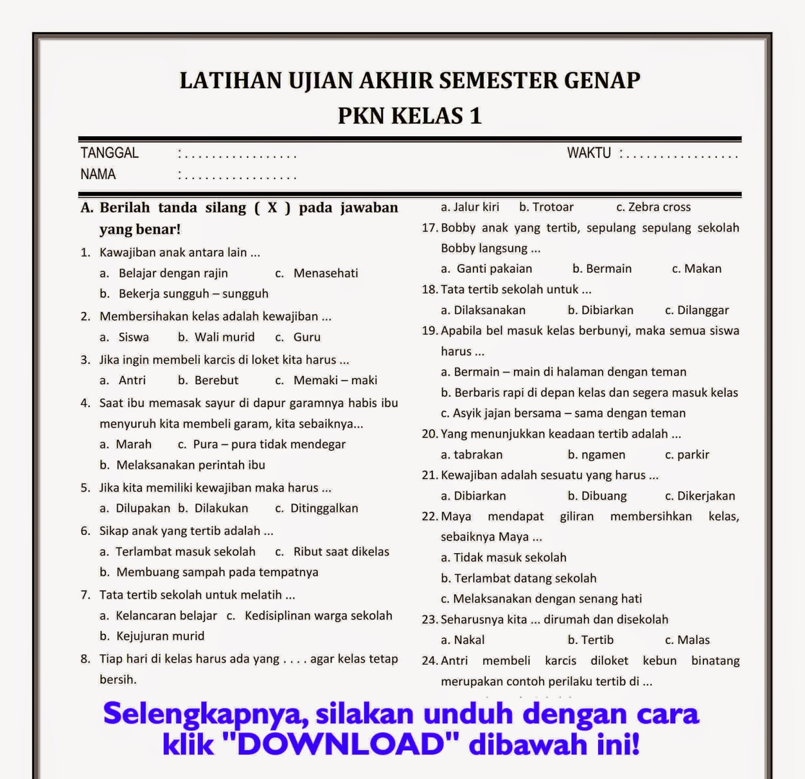 download kisi kisi soal pkn kelas 6 semester 1 download kisi kisi soal pkn kelas 6 semester 1