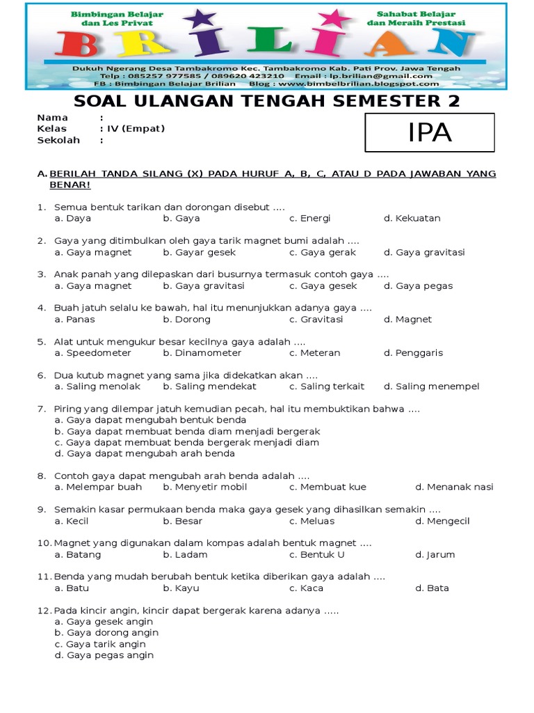 5 Contoh Soal Latihn UAS Semester 1 IPA Kelas 3 yang Wajib Dikuasai di 2026 5 Contoh Soal Latihn UAS Semester 1 IPA Kelas 3 yang Wajib Dikuasai di 2026