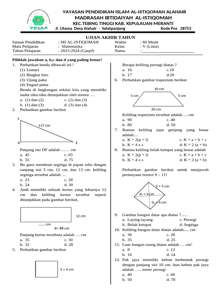 5 Soal Matematika Kelas 5 Semester 1 yang Sering Muncul di STS 2026, Wajib Tahu! 5 Soal Matematika Kelas 5 Semester 1 yang Sering Muncul di STS 2026, Wajib Tahu!