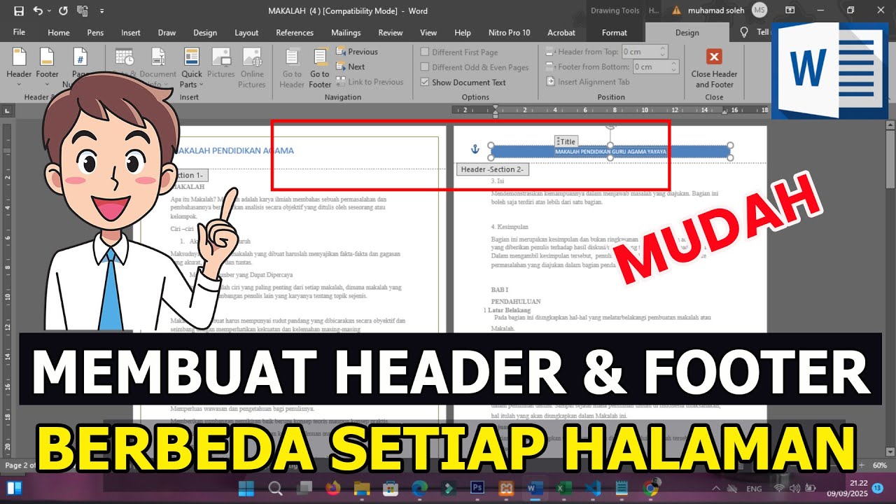Rahasia Cara Membuat Header di Word Berbeda Tiap Halaman, 3 Trik Jitu di 2026