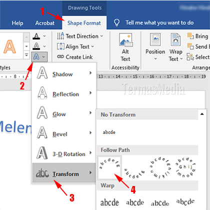 Membuat Teks Atau Tulisan Melengkung Curve Text Di Microsoft Word