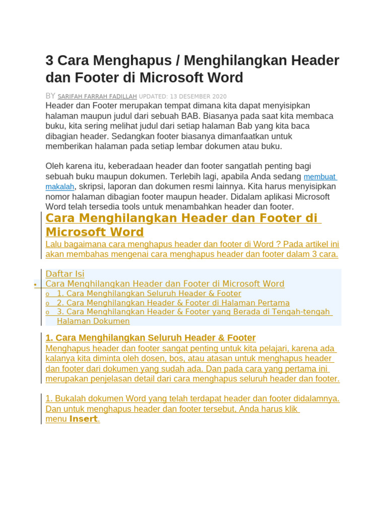 5 Cara Mudah Menghapus Footer di Word 2010 yang Jarang Diketahui 5 Cara Mudah Menghapus Footer di Word 2010 yang Jarang Diketahui