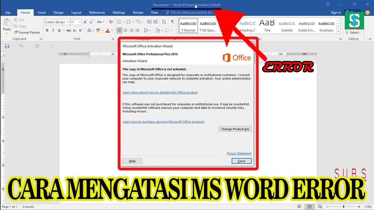 7 Cara Memperbaiki Ms Word Product Activation Failed di Tahun 2026, Terbukti Ampuh