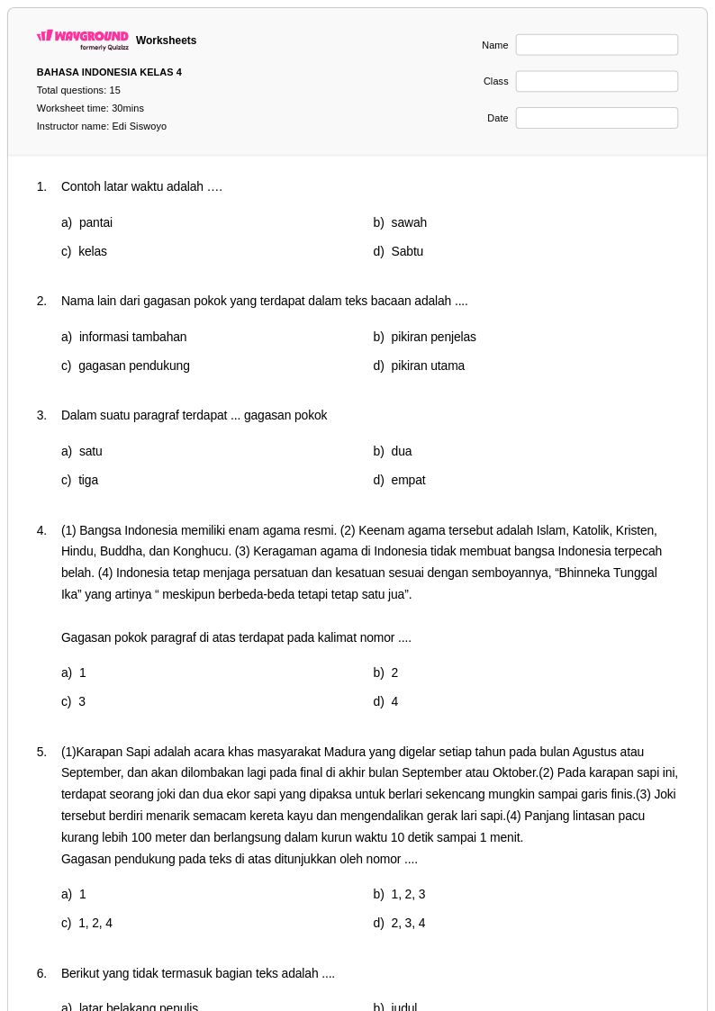 Kumpulan Contoh Soal Tematik Kelas 4 Tema 5 Subtema 2 Beserta Kunci Jawaban yang Sering Muncul di Ujian Kumpulan Contoh Soal Tematik Kelas 4 Tema 5 Subtema 2 Beserta Kunci Jawaban yang Sering Muncul di Ujian