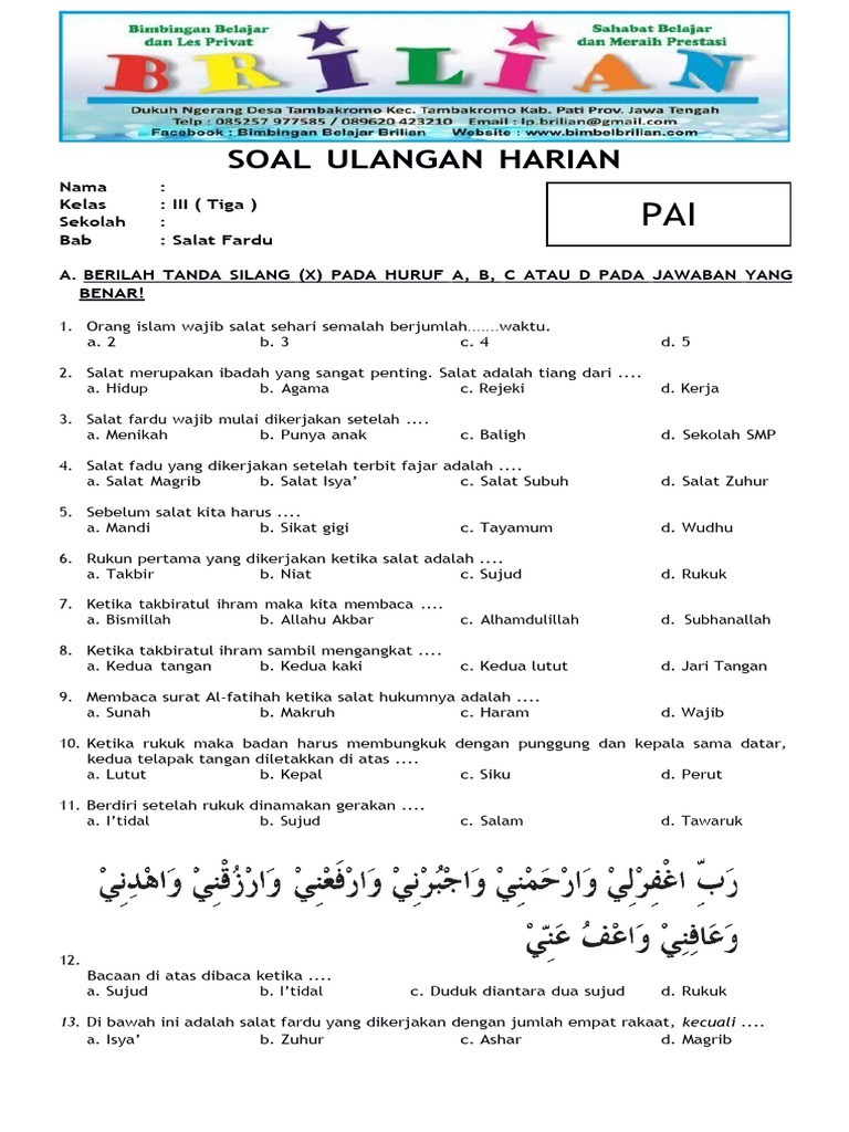 5 Kunci Jawaban Soal PAI Kelas 3 yang Mengejutkan dan Sering Ditanyakan di Ujian 5 Kunci Jawaban Soal PAI Kelas 3 yang Mengejutkan dan Sering Ditanyakan di Ujian