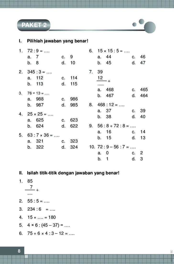 5 Soal Matematika Tema 4 Kelas 3 yang Sering Muncul di PTS 2026, Wajib Dikuasai!