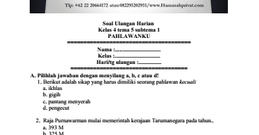 Akhirnya Terungkap 60 Contoh Soal Tematik Kelas 4 Tema 5 Subtema 1 yang Sering Muncul di Ujian