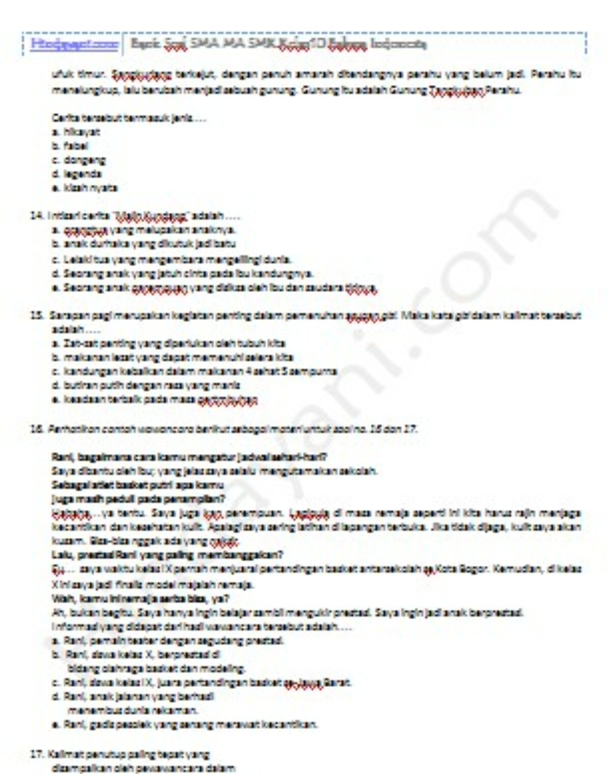 Inilah 45 contoh soal bahasa indonesia kelas 10 semester 2 kunci jawaban lengkap 2026 Inilah 45 contoh soal bahasa indonesia kelas 10 semester 2 kunci jawaban lengkap 2026