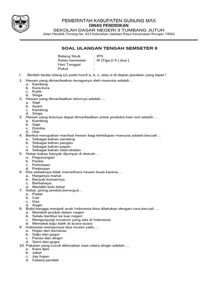 Rahasia Nilai Sempurna dengan Latihan Soal Ulangan IPS Kelas 3 SD Semester 2 Terbaru Rahasia Nilai Sempurna dengan Latihan Soal Ulangan IPS Kelas 3 SD Semester 2 Terbaru