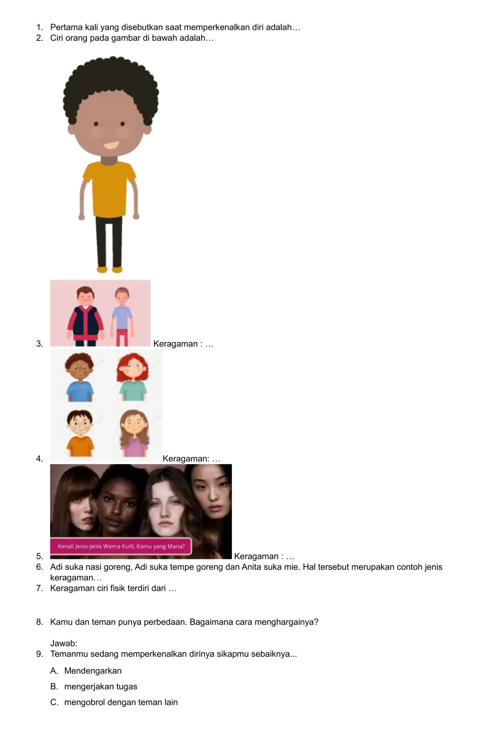 Wajib Tahu 5 Contoh Soal PKN Kelas 3 SD Bab Cara Menghargai Orang Lain Agar Anak Sopan