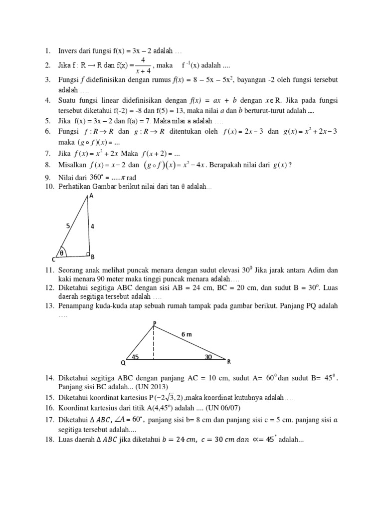 Wajib Tahu! Bocoran Contoh Soal Matematika UUKK Kelas X Semester 2 Agar Nilai Maksimal