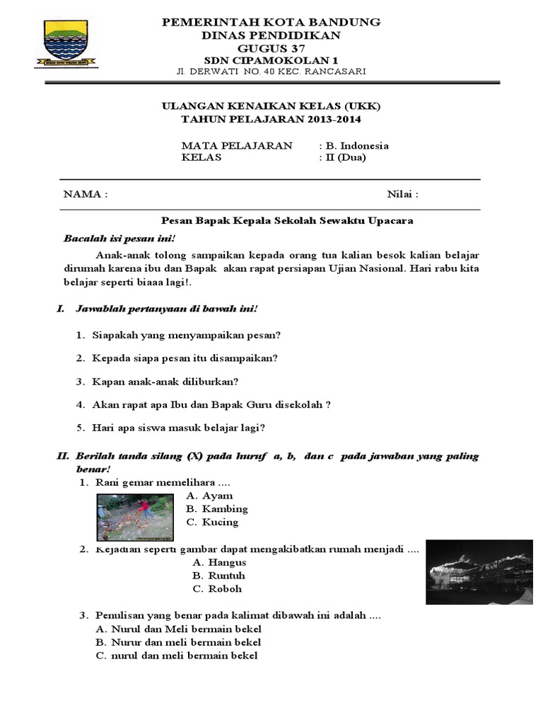 Wajib Tahu Bocoran soal bahasa indonesia ukk kelas 2 Agar Lulus dengan Nilai Sempurna Wajib Tahu Bocoran soal bahasa indonesia ukk kelas 2 Agar Lulus dengan Nilai Sempurna
