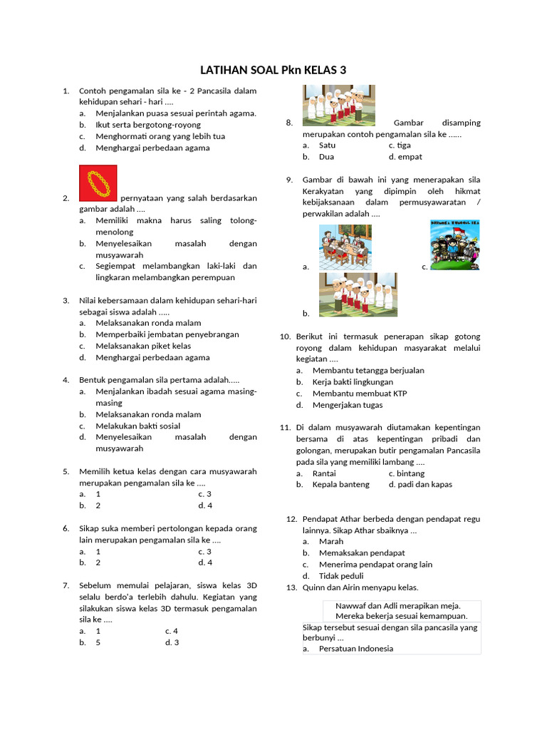 Wajib Tahu Jawaban Soal PKN Kelas 3 Ciri Khas Bangsa Indonesia Kelas 3 Terbaru Wajib Tahu Jawaban Soal PKN Kelas 3 Ciri Khas Bangsa Indonesia Kelas 3 Terbaru