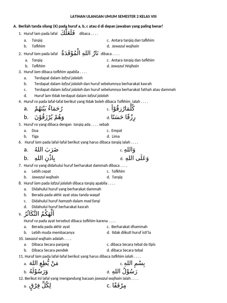 Wajib Tahu! Rahasia Latihan Soal Ulangan Akhir Semester 2 Kelas 8 Agar Nilai Maksimal